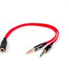 Сплітер 4 pin – 2 miniJack 3 pin Black-Red